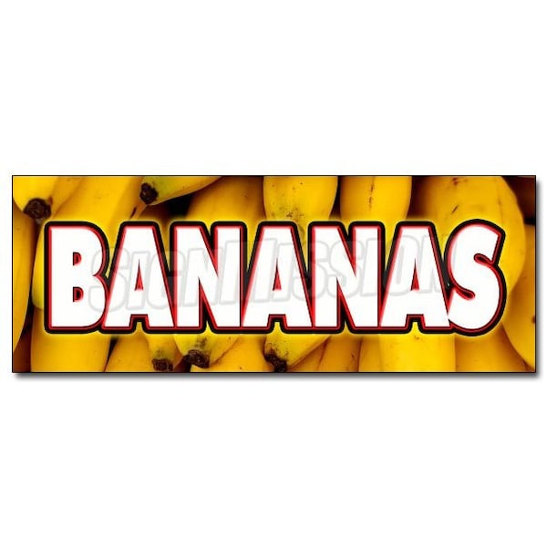 BANANAS DECAL sticker tropical fruit yellow supplies stand cart trailer, D-48 Bananas